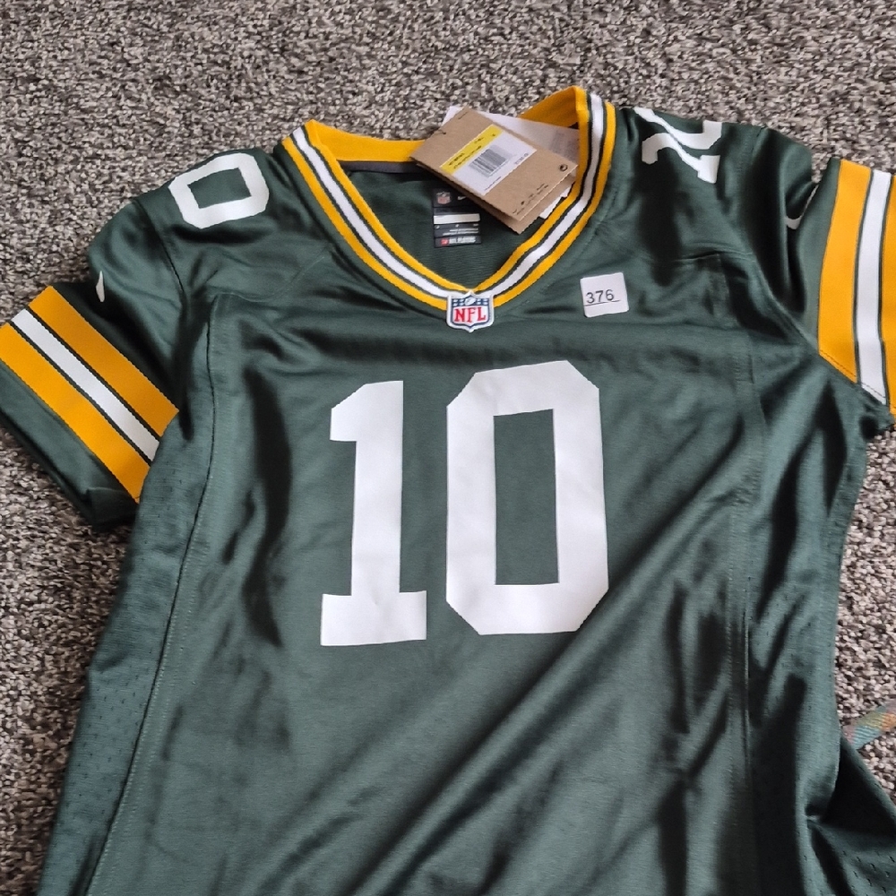 NFL Women's Green #10 Jersey with Yellow Accents